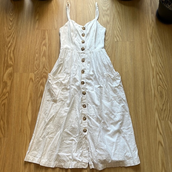 Cooperative | Dresses | Cooperative Uo Emilia Linen Dress White Xs |  Poshmark